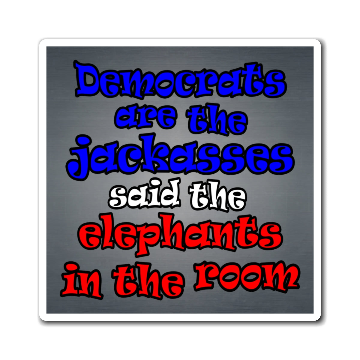 donkeys and elephants - Magnets - (grey-light grey)