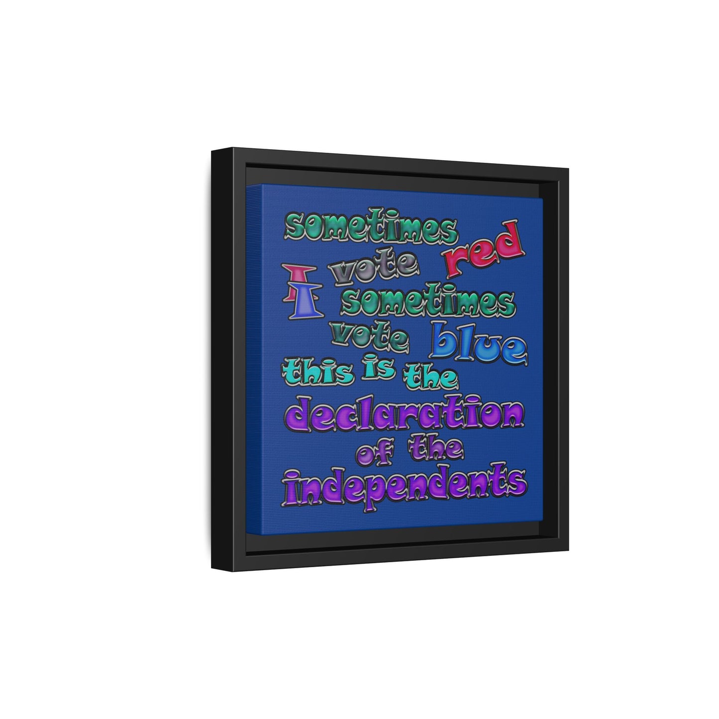declaration of the independents - framed canvas art (dark blue)