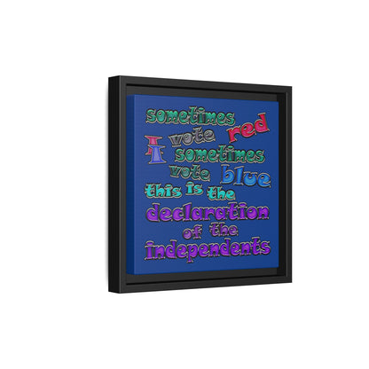 declaration of the independents - framed canvas art (dark blue)