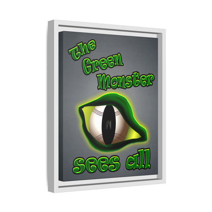 green monster - framed canvas art (grey-light grey)