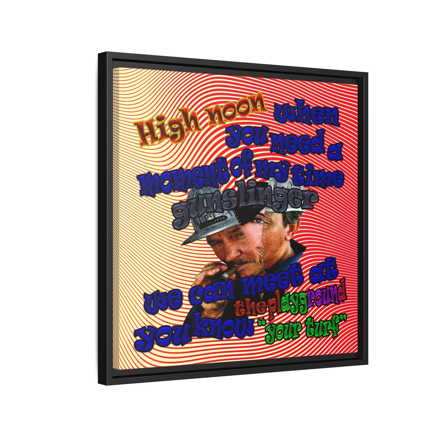 high noon - framed canvas art (yellow-orange wave)