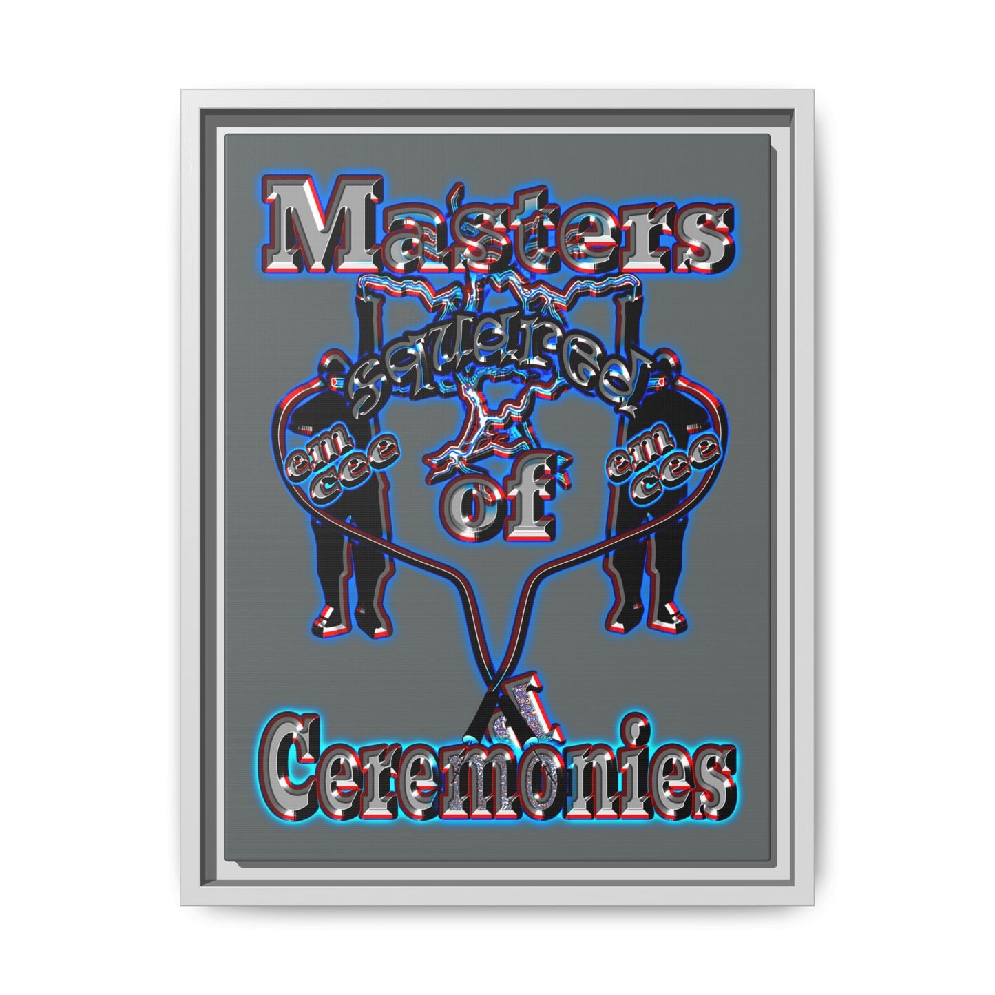 em cee squared - framed canvas art (dark grey)