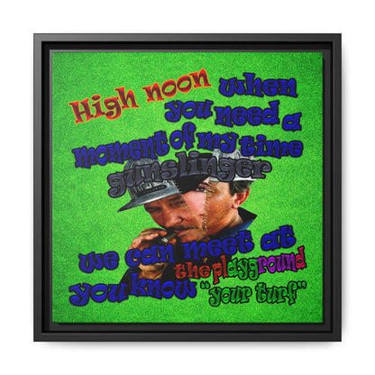 high noon - framed canvas art (green turf)