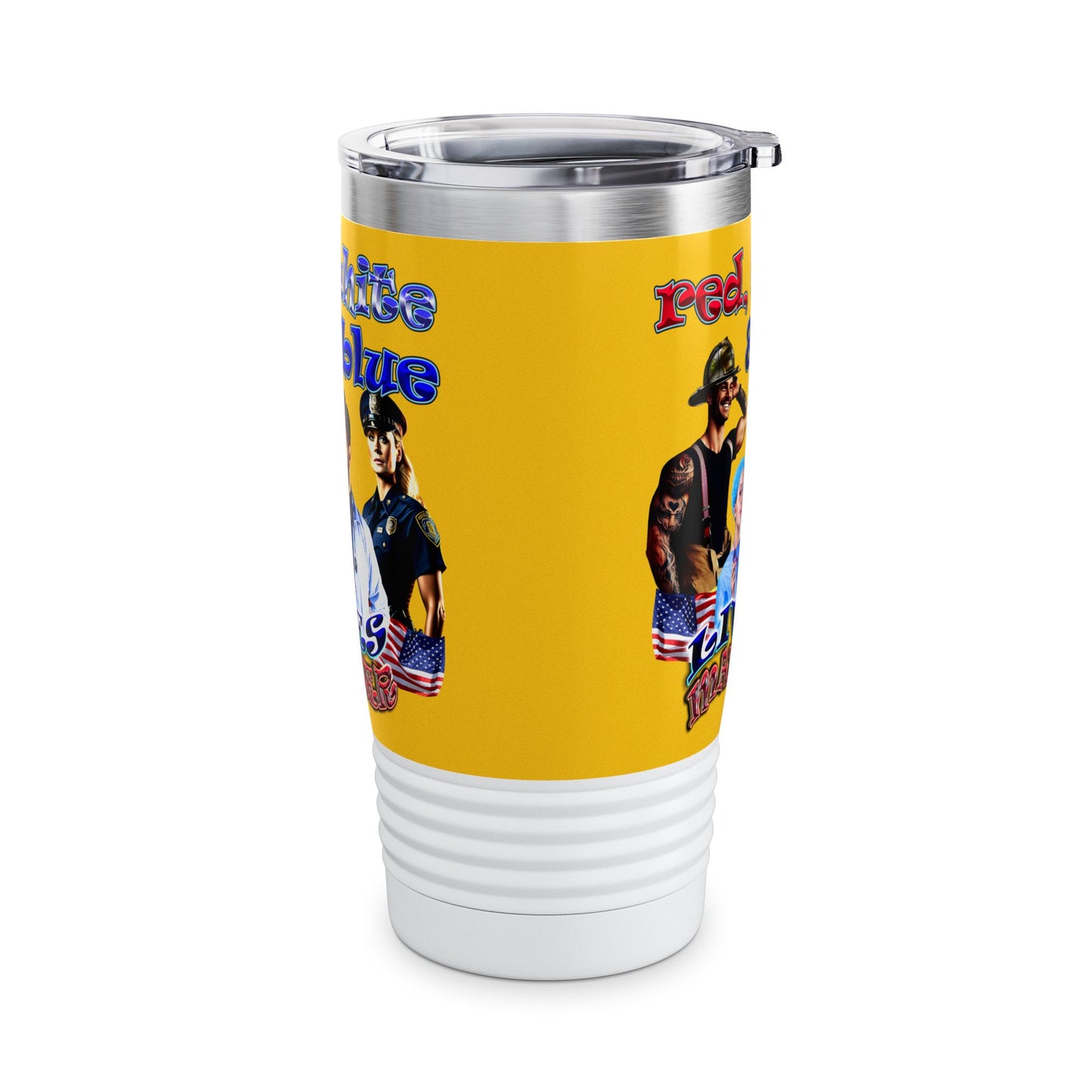 rw&b lives matter - Ringneck Tumbler, 20oz (yellow)