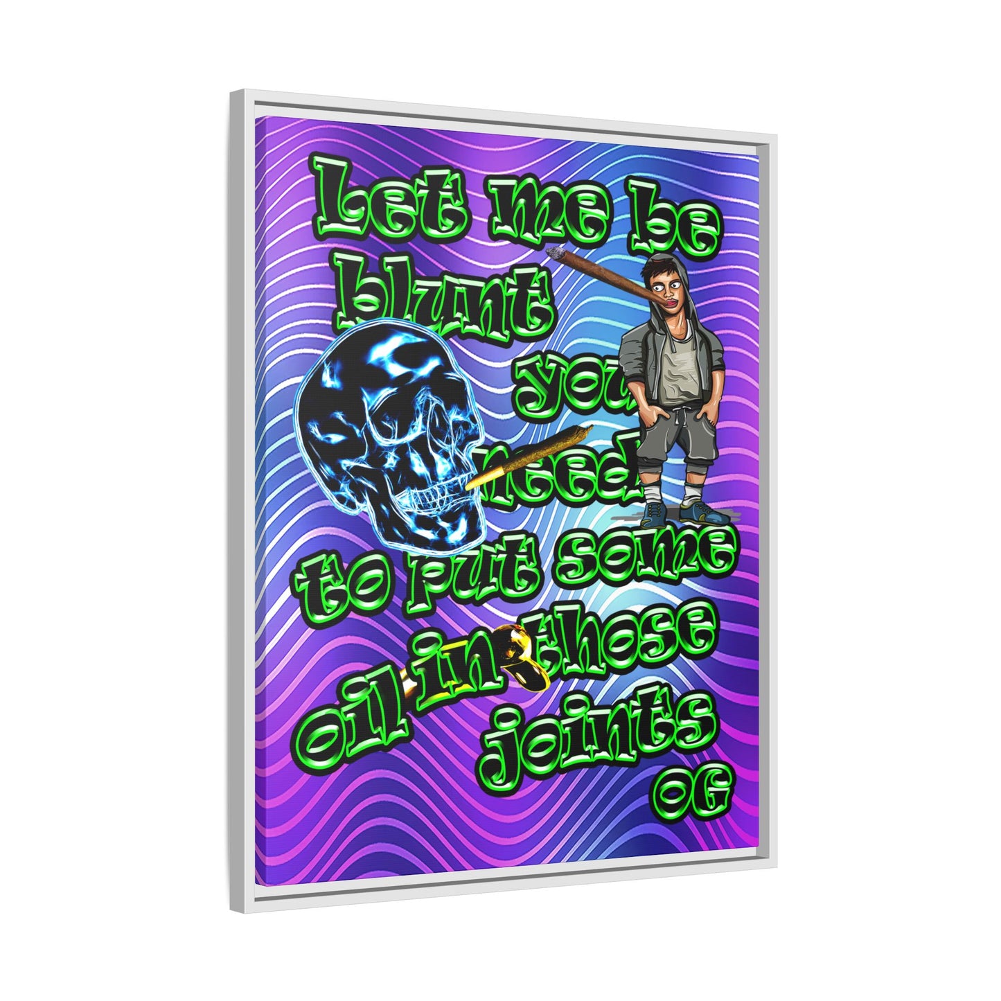 og - framed canvas art (purple wave)