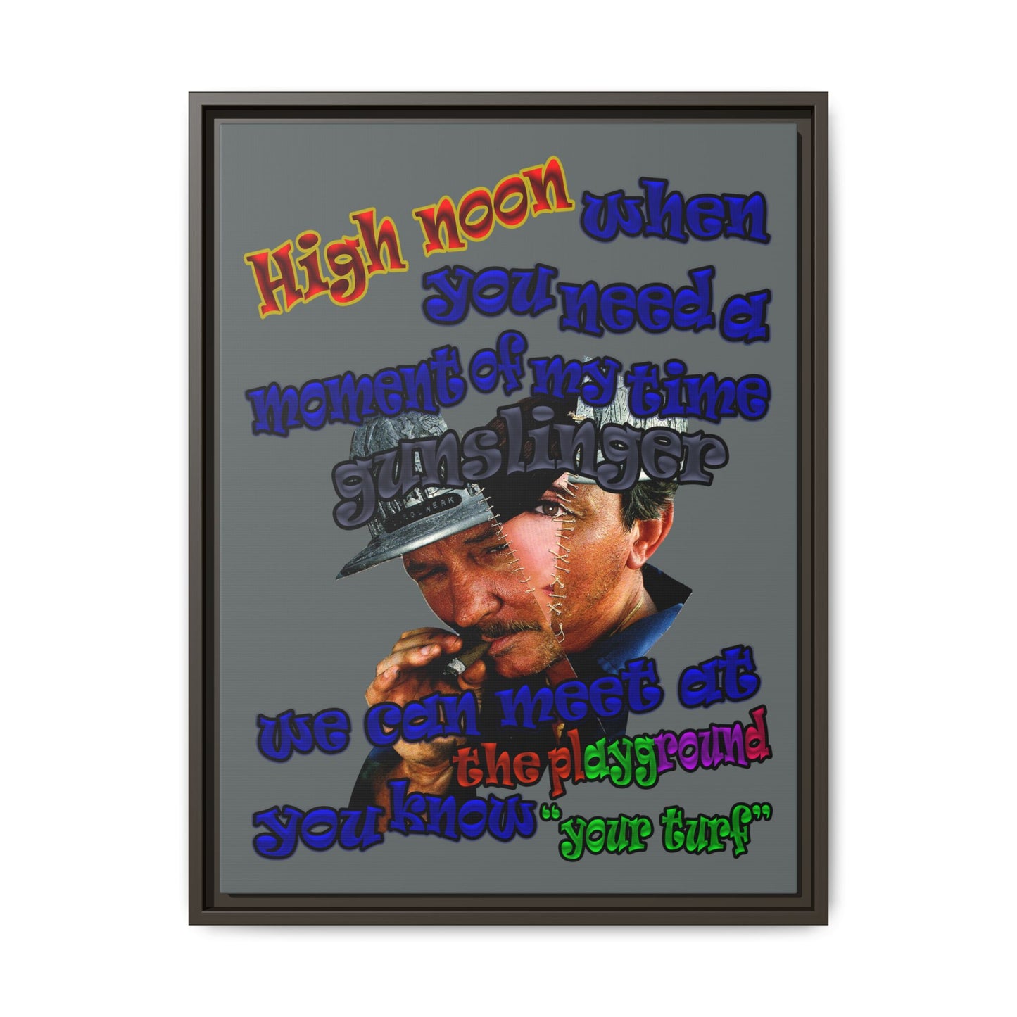 high noon - framed canvas art (dark grey)