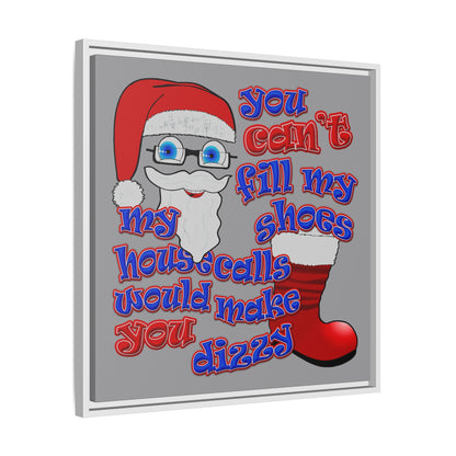 santa's shoes - framed canvas art (grey)