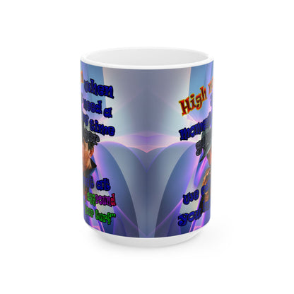 high noon - White Mug (grey-pink wave)