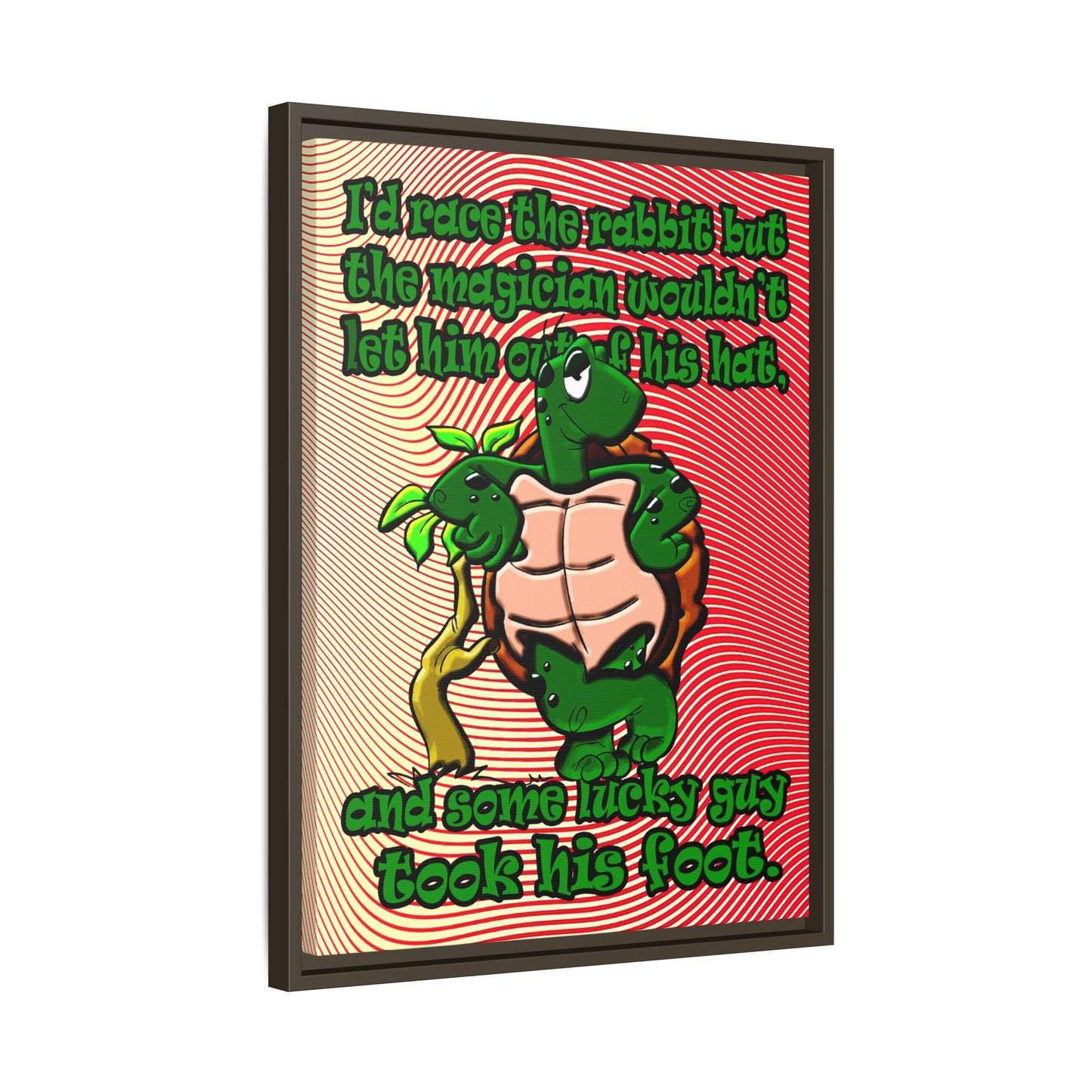 turtle race - framed canvas art (yellow-orange wave)