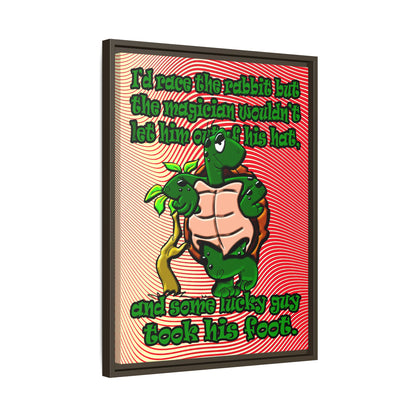 turtle race - framed canvas art (yellow-orange wave)