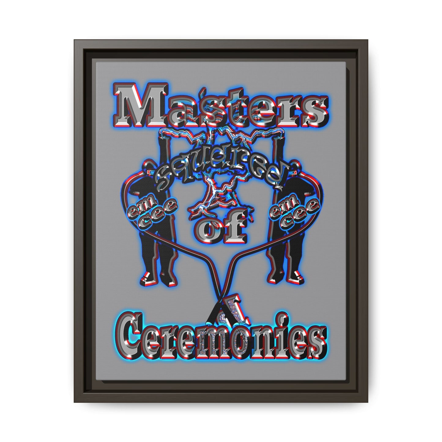 em cee squared - framed canvas art (grey)