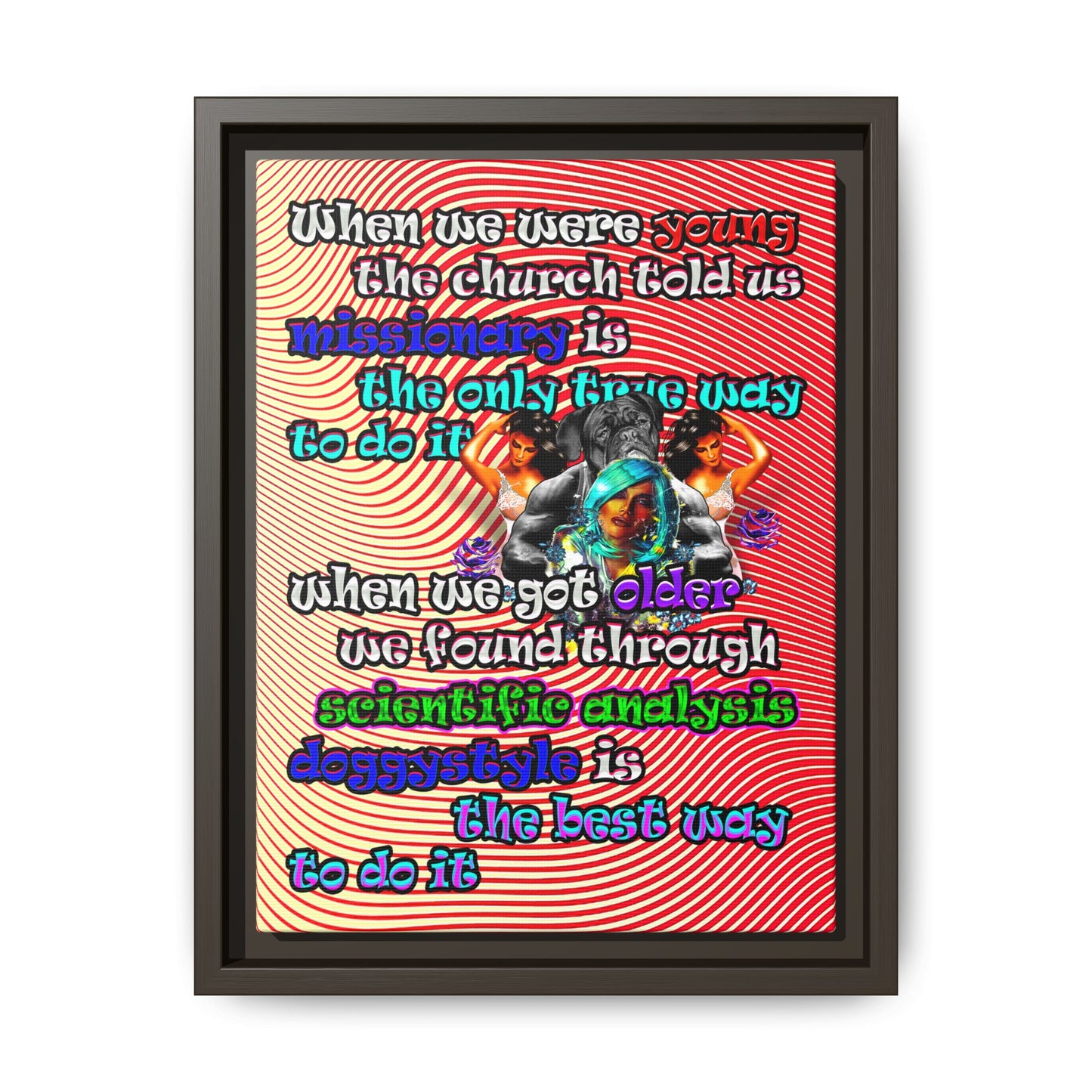 doggystyle - framed canvas art (yellow-orange wave)