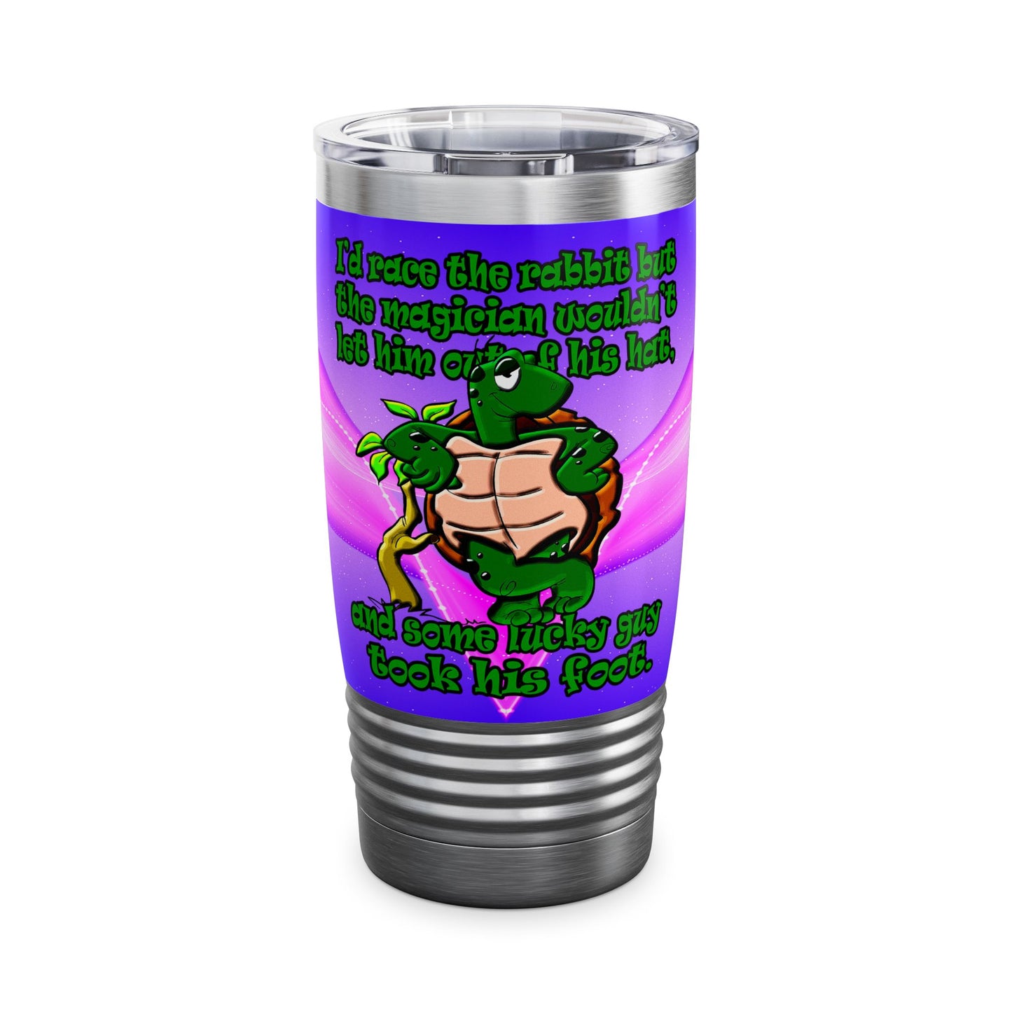 turtle race - Ringneck Tumbler, 20oz (purple-pink wave)