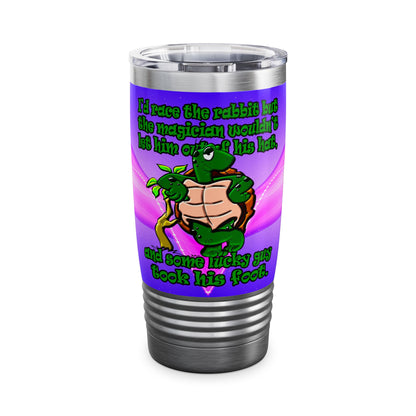 turtle race - Ringneck Tumbler, 20oz (purple-pink wave)