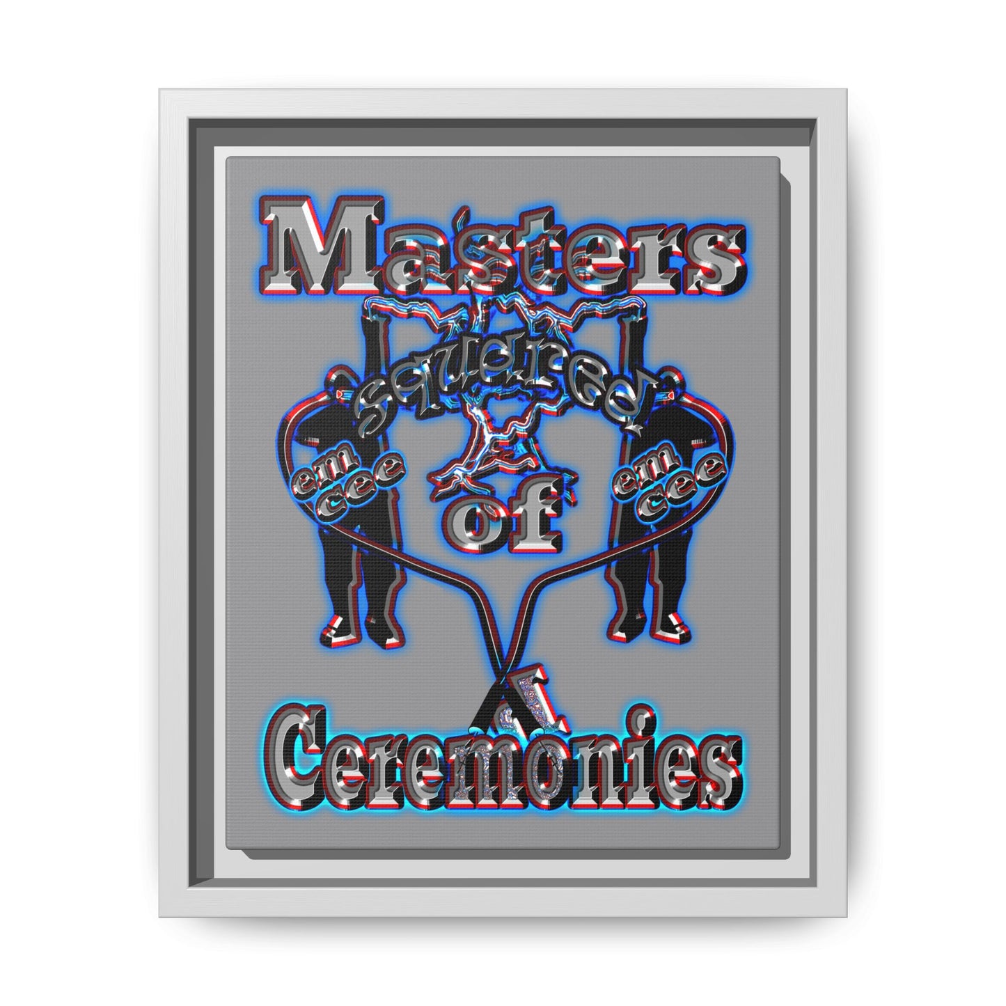 em cee squared - framed canvas art (grey)
