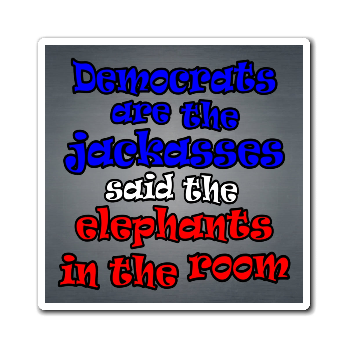 donkeys and elephants - Magnets - (grey-light grey)