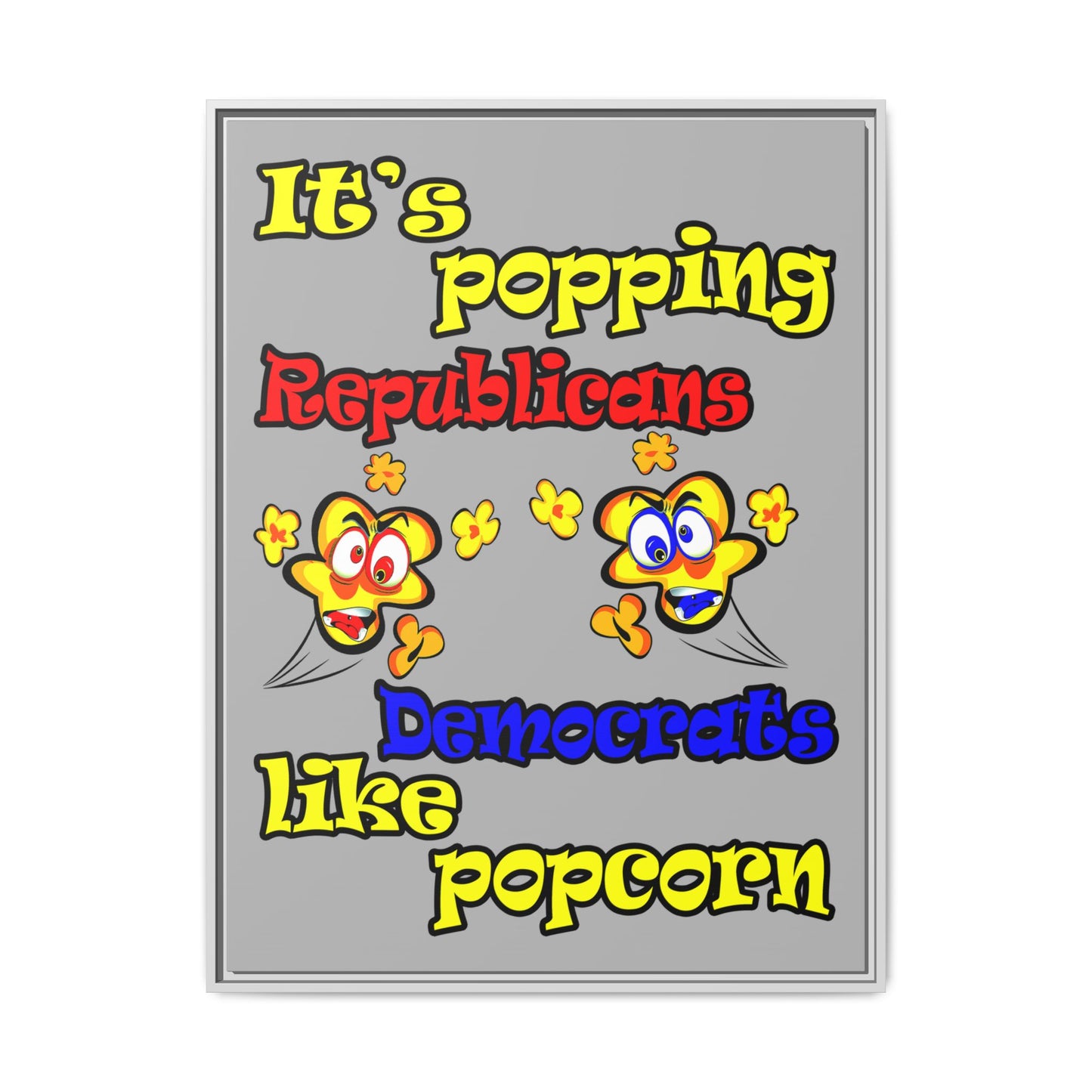 popping like popcorn - framed canvas art (light grey)