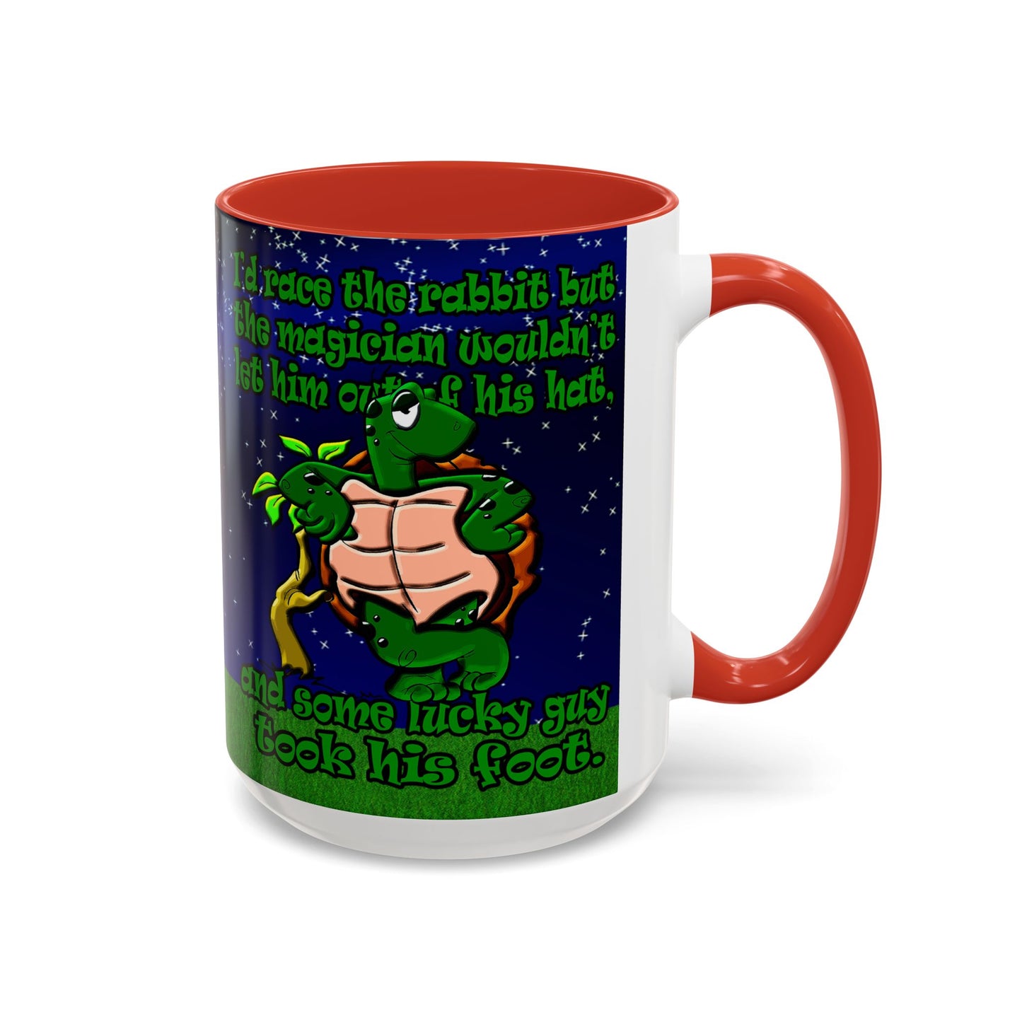 turtle race - Accent Mug ('snoops' background)