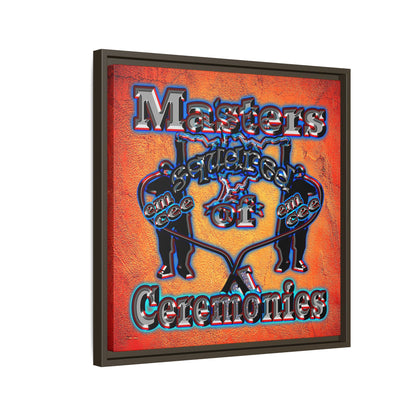 em cee squared - framed canvas art (burnt orange)