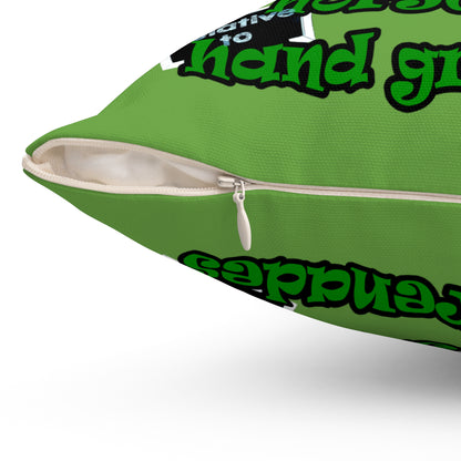 my luck - Spun Polyester Square Pillow - (green)
