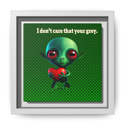 I don't care that your grey - framed canvas art (logo green)