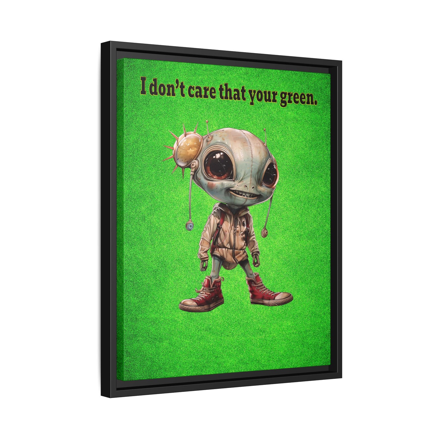 I don't care that your green - framed canvas art (green turf)