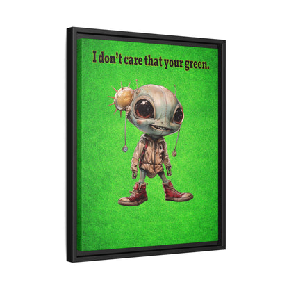 I don't care that your green - framed canvas art (green turf)