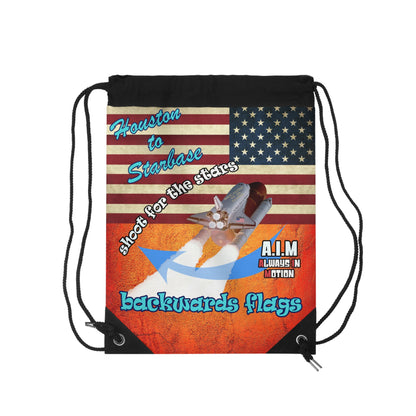 shoot for the stars - Drawstring Bag (burnt orange)