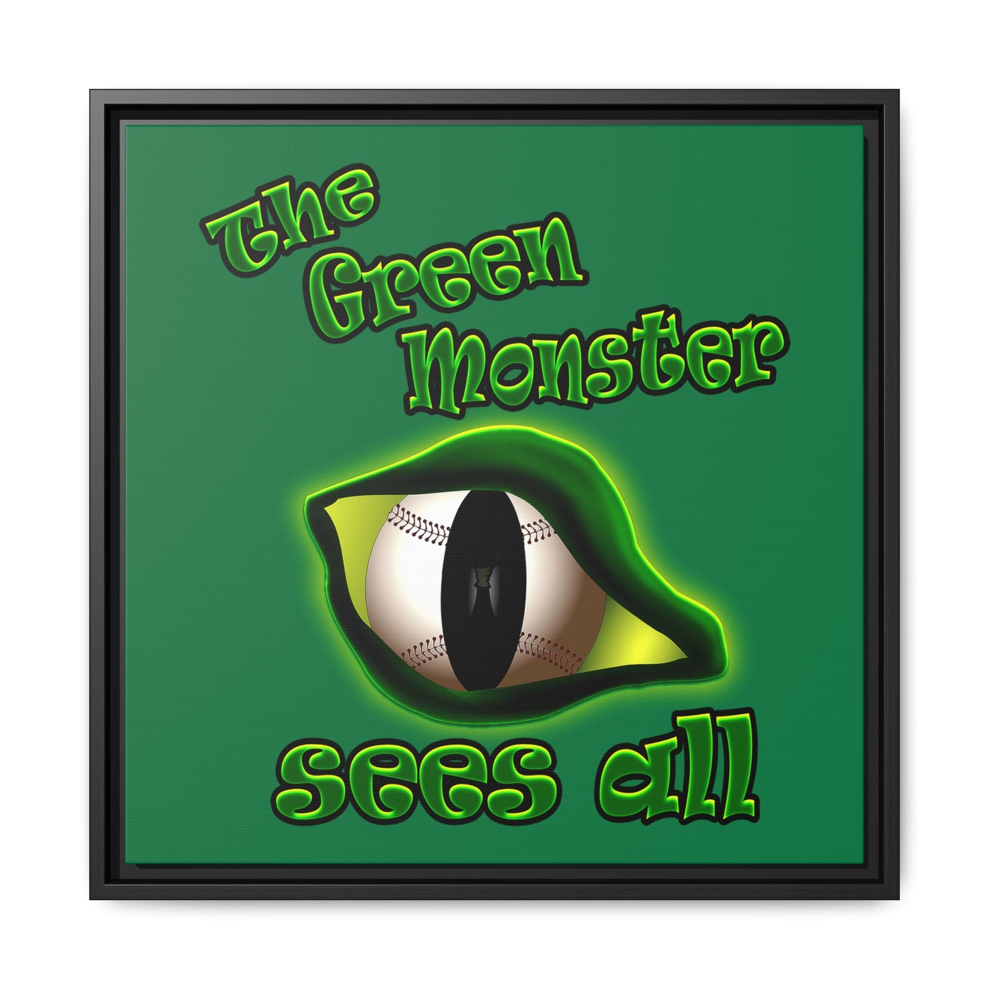 green monster - framed canvas art (dark green)