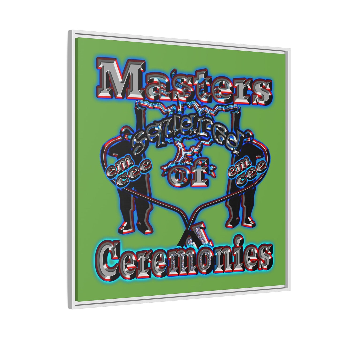em cee squared - framed canvas art (green)