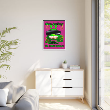 disc jockey - framed canvas art (pink)