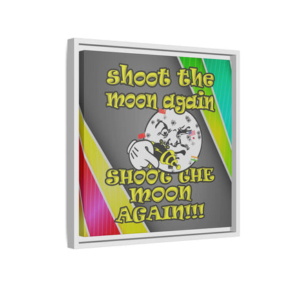 shoot the moon again - framed canvas art (rainbow split)