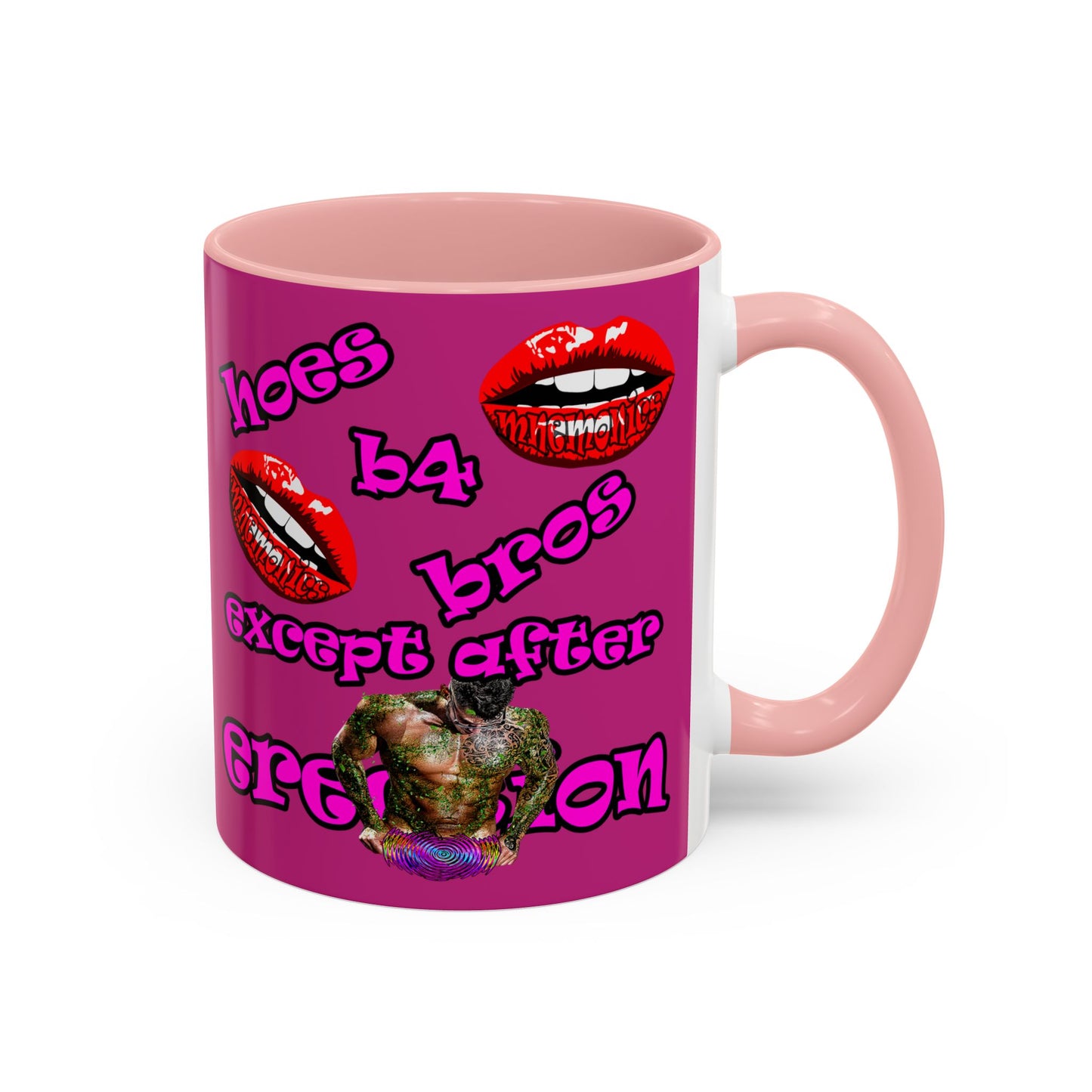 hoes b4 bros - Accent Mug (pink)
