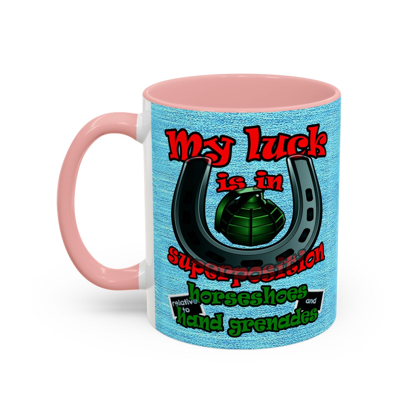 my luck - Accent Mug (faded dark blue)