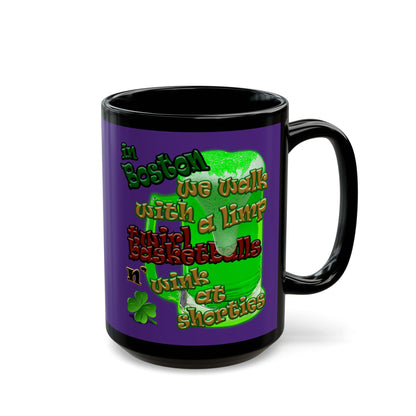 celtics logo - Black Mug (purple)