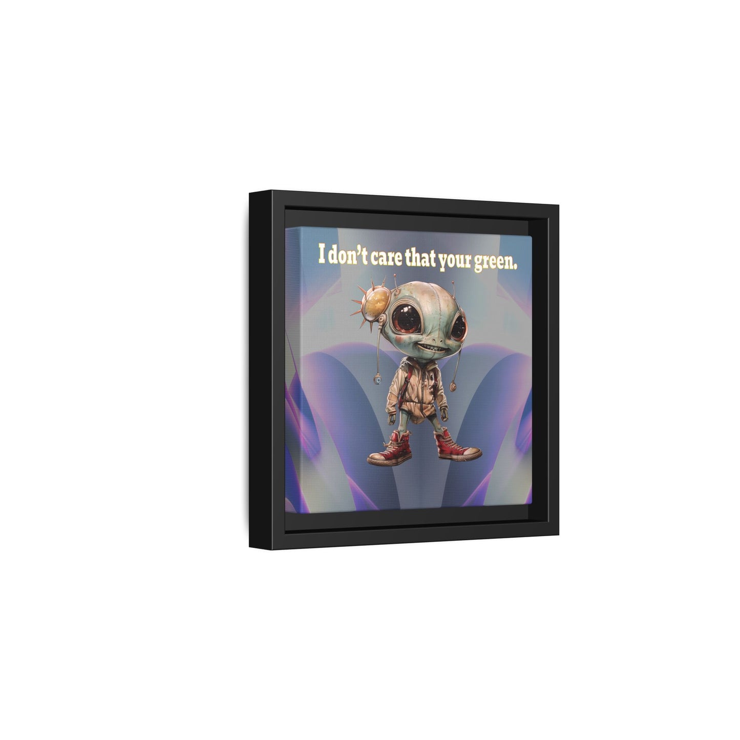 I don't care that your green - framed canvas art (grey-pink wave)