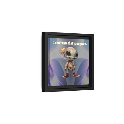 I don't care that your green - framed canvas art (grey-pink wave)