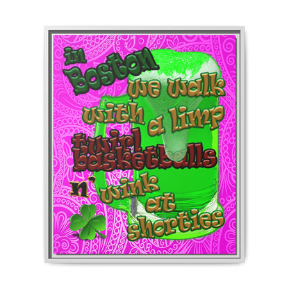 celtics logo - framed canvas art (pink swirl)