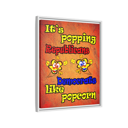 popping like popcorn - framed canvas art (burnt orange)