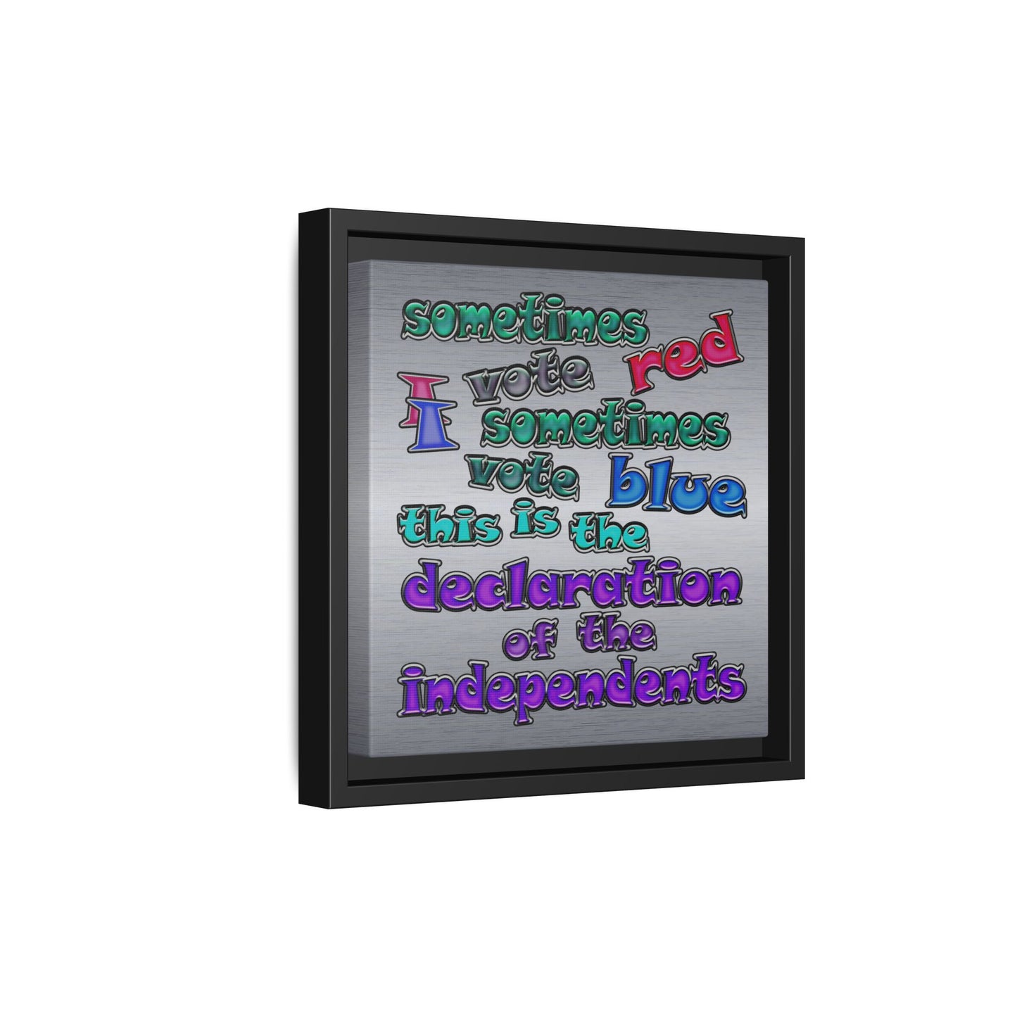 declaration of the independents - framed canvas art (brushed nickel)