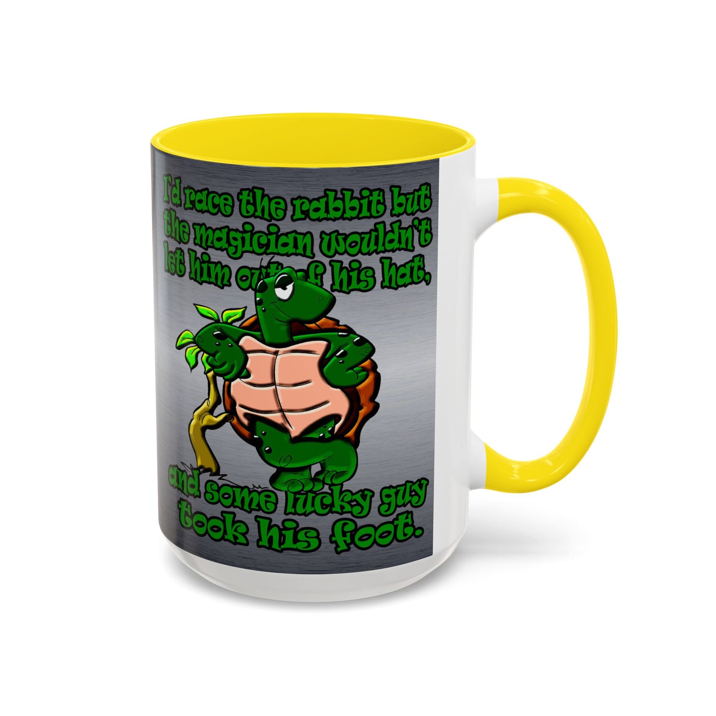 turtle race - Accent Mug (brushed nickel)