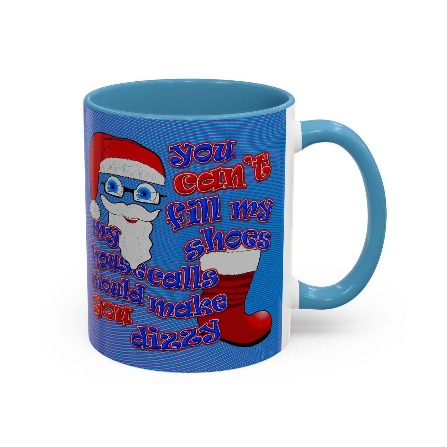 santa's shoes - Accent Mug (light blue-purple wave)