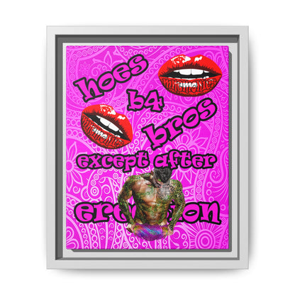 hoes b4 bros - framed canvas art (pink swirl)