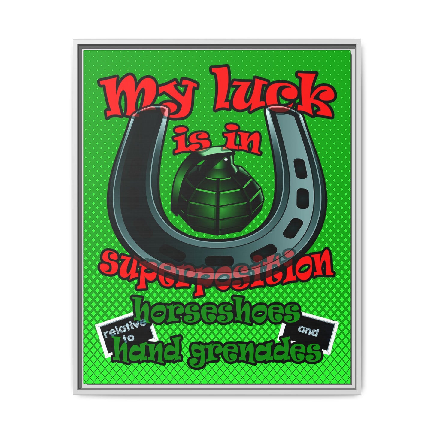 my luck - framed canvas art (logo green)