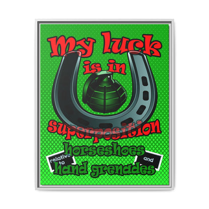 my luck - framed canvas art (logo green)