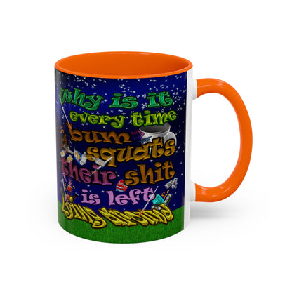 the bum's shit - Accent Mug ('snoops' background)