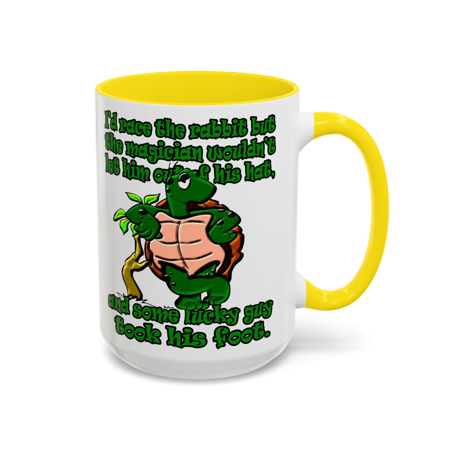 turtle race - Accent Mug (white)