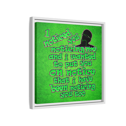 noticed you noticing - framed canvas art (green turf)