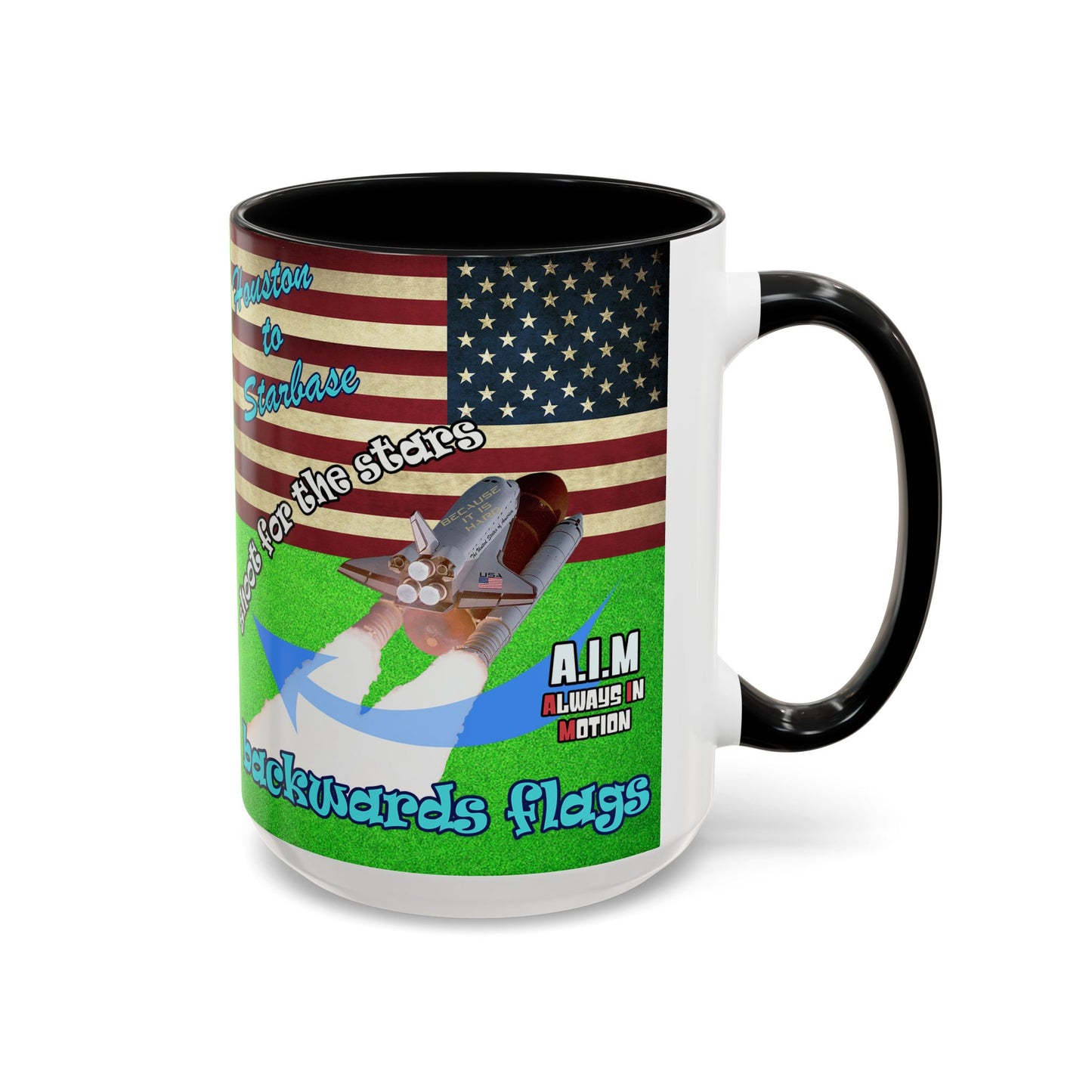 shoot for the stars - Accent Mug (green turf)