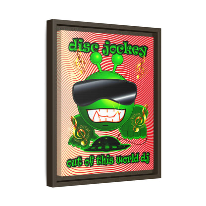 disc jockey - framed canvas art (yellow-orange wave)